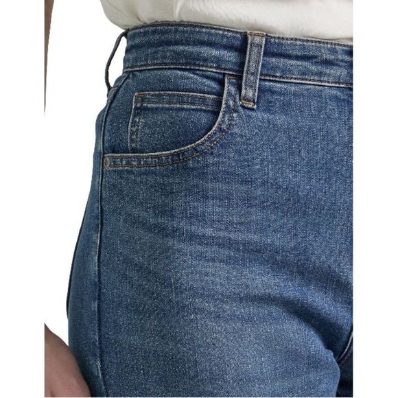 Women’s Lee High Rise Flare Denim Jean Pants with Raw Hem Size 4 M - Picture 8 of 10